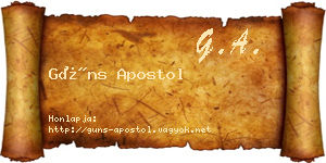 Güns Apostol névjegykártya